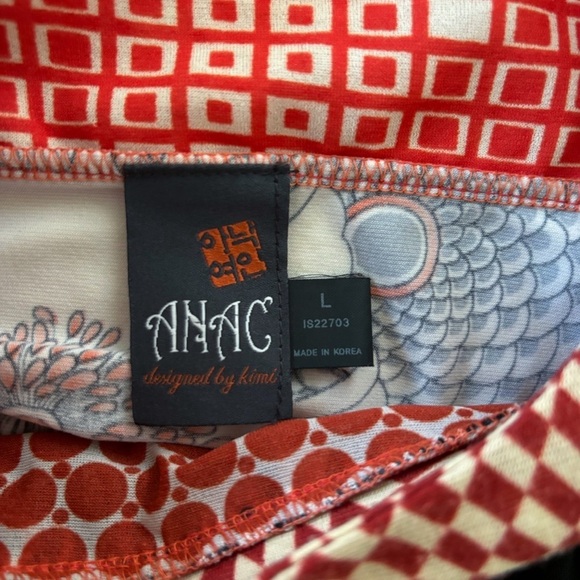 Anac by Kimi Mesh Floral Geometric Print Blouse Large - Picture 6 of 8